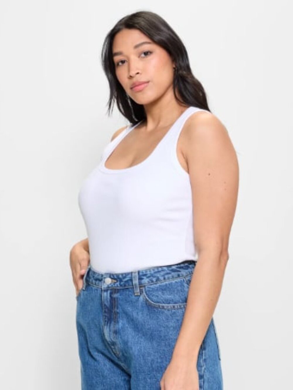 Stretchy White Tank Top Unbranded